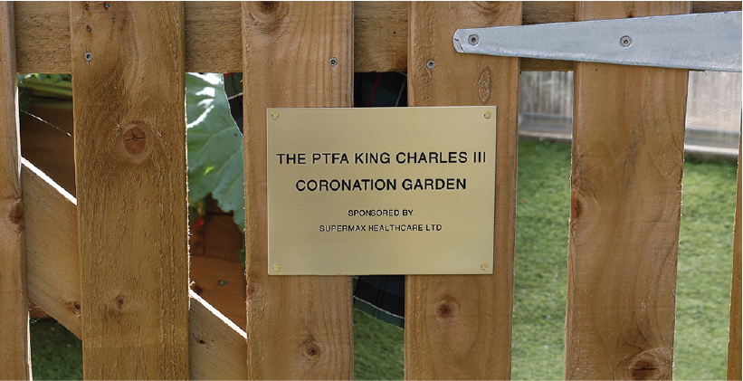 The plaque to show that we have sponsored the eco garden